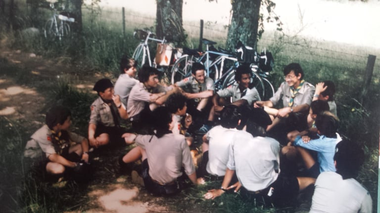 Fichier:AGSE 1re Saintes Rochefort-MO Camp 1982 vélo.png